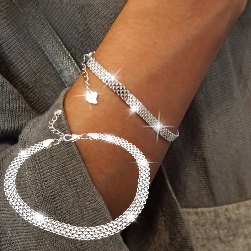 S925 Sterling Silver Chain Plated Bracelet