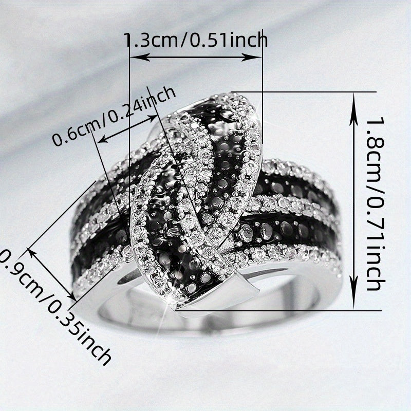 1 Pc Exquisite Unique Inlay Fashionable Personality zirconia Ring for Women Daily Leisure Parties Gatherings Jewelry Accessories