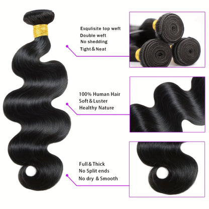 3pcs Body Wave Bundles Virgin Human Hair Weave Extensions For Women Body Wave Human Hair Bundles