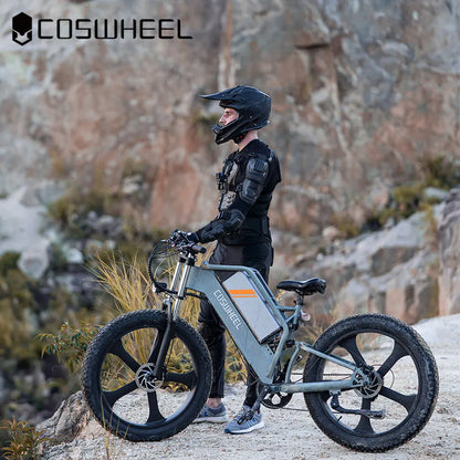 COSWHEEL 26Inch Electric Bike Off Road Mountain bike Electric Motorcyle Fat bike E Bike 1500w 48V 25Ah Removabel Battery