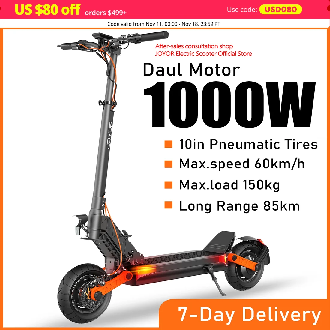 JOYOR S5/S10S Powerful Electric Scooter 800W/Dual 1000W Motor E Scooter 10 inch pneumatic tires Scooter Electric Adult