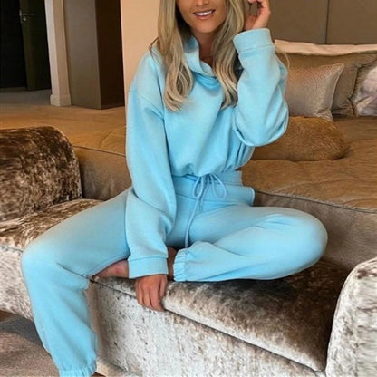 Winter Two Piece Sets Women Tracksuit Oversized Suit 2024 Autumn Trouser Suits Female Sweatshirt Solid Sports Hoodie Sportswear