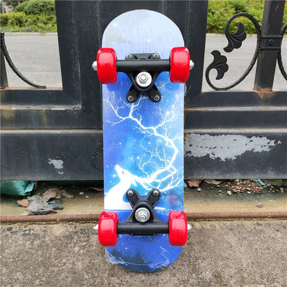 17 Inches Child Skateboard Maple Double Rock Skate Board Patin Skates Kids Skateboarding Cartoon Sticker Kids Griptape Longboard