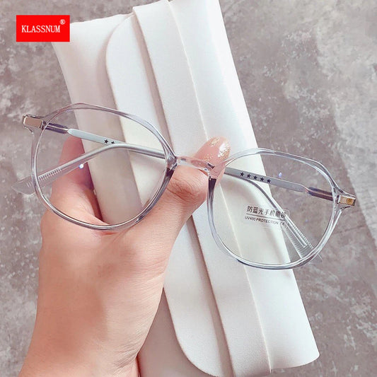 Fashion Anti Blue Light Blocking Eyewear Women Luxury Brand Design Acetate Round Optical Frame Computer Glasses Female Goggles