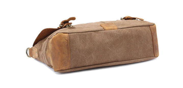 Vintage Leather + Canvas men briefcase Business bag Portfolio men office bag male canvas briefcase attache case document tote