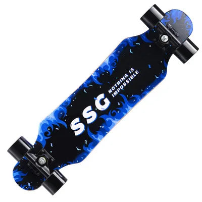 79cm/31" Beginner Skateboard Longboard Maple Flat-Plate Double Rocker Board Steel Bearing PU Wheels Children Adult Skate Board