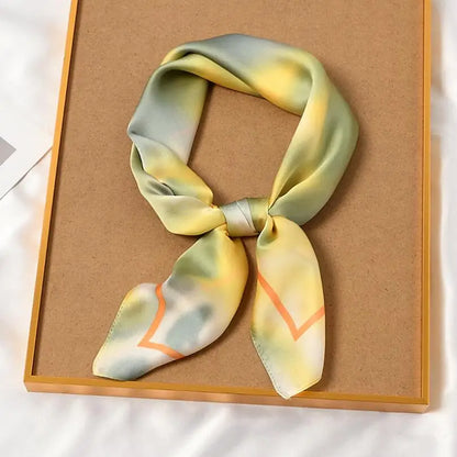 Abstract Pattern Women Silk Hair Scarf Headband Multifunction Casual Small Square Head Scarves for Girl Bandana 2021 New 70*70cm