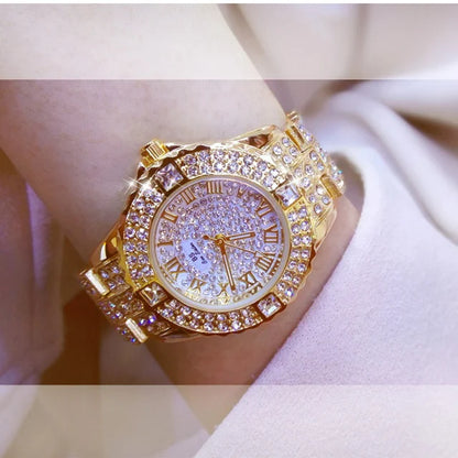 Women Watches 2024 Gold Ladies Wrist Watches Luxury Brand Top Rhinestone Women's Bracelet Watches Female Clock Relogio Feminino