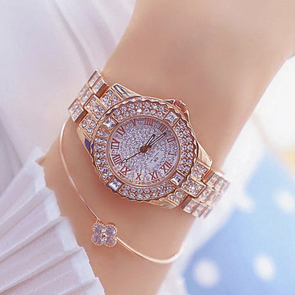 Women Watches 2024 Gold Ladies Wrist Watches Luxury Brand Top Rhinestone Women's Bracelet Watches Female Clock Relogio Feminino