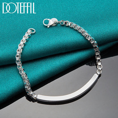 DOTEFFIL 925 Sterling Silver/24K Gold 4mm Box Chain Bracelet