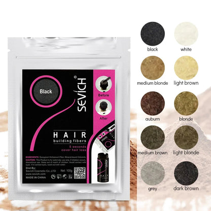 Sevich 100g 10 Color Keratin Hair Loss Building Fiber Hair Growth Fiber Refill Hair Loss Concealer Blender 50g Hair Care Product