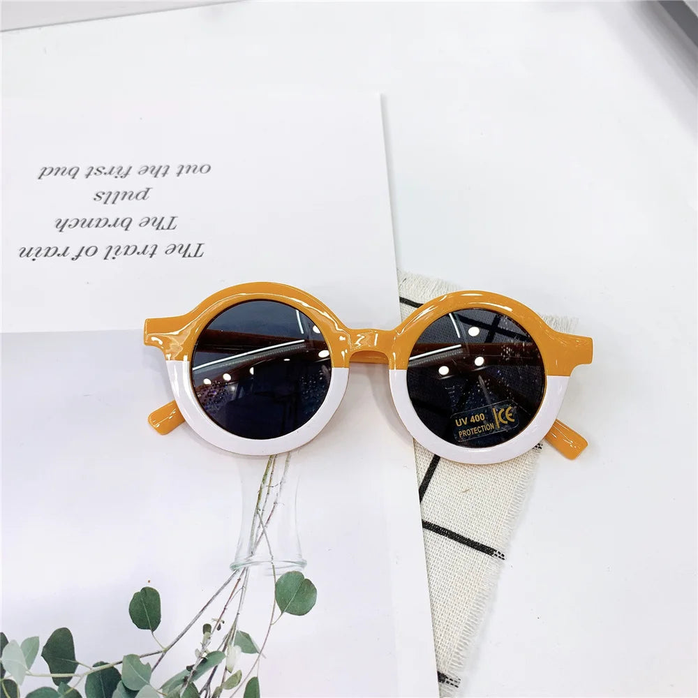 1PCS Fashion Retro Round Kids Sunglasses Anti-UV Children Sunglasses Boys Girls Baby Outdoors Goggle Leopard Shades Eyewear New