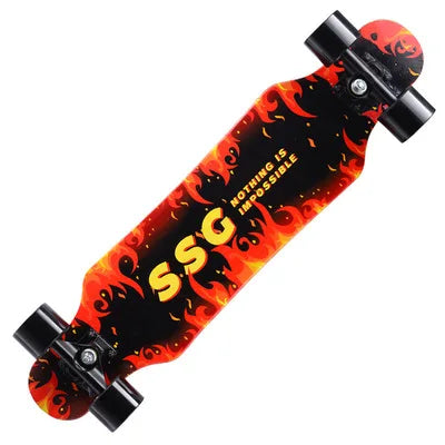 79cm/31" Beginner Skateboard Longboard Maple Flat-Plate Double Rocker Board Steel Bearing PU Wheels Children Adult Skate Board