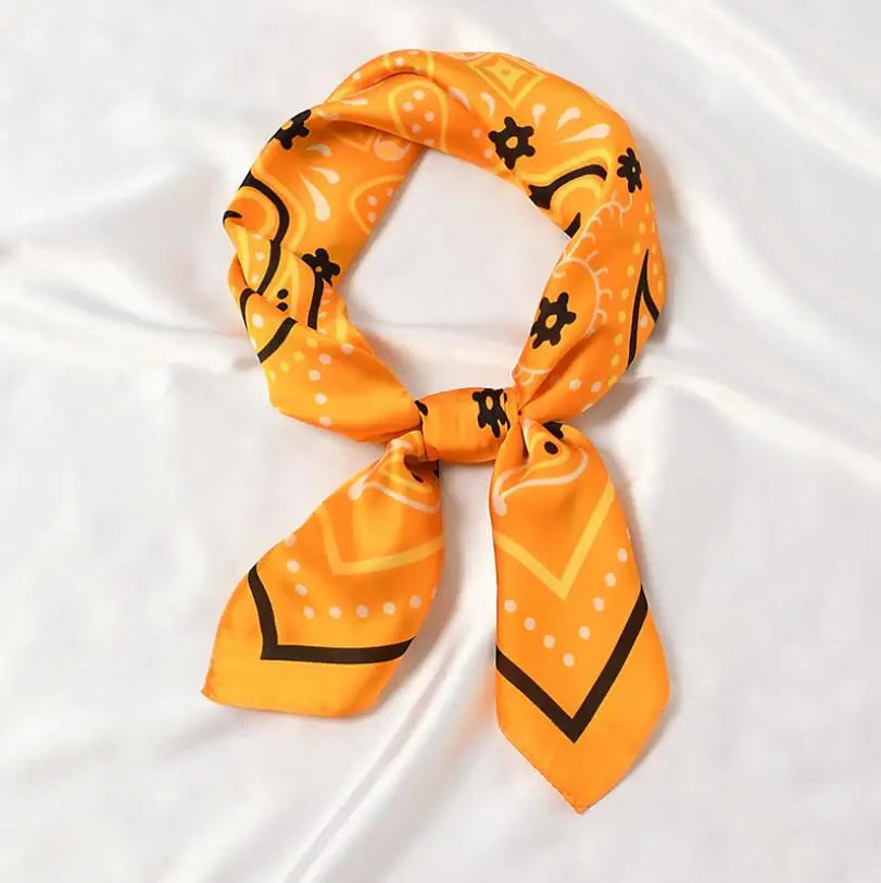 Fashion Cashew Print 2021 Women Multifunction Polyester Silk Scarf Casual Small Square Wraps Scarves Neckerchief 70*70cm