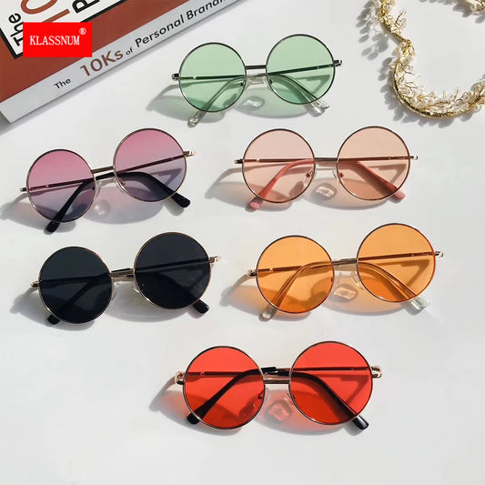 Children Round Sunglasses Boys Girls Kids Retro Sun Glasses Candy Color Eyewear Anti-UV400 Suit for 4-12 Age Cute Glasses New In