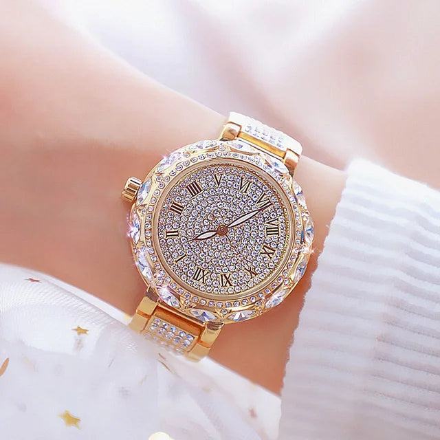 Rhinestone Women Watches Stainless Steel Crystal Ladies Quartz Watch Women Dress Clock Dropshiping montre femme