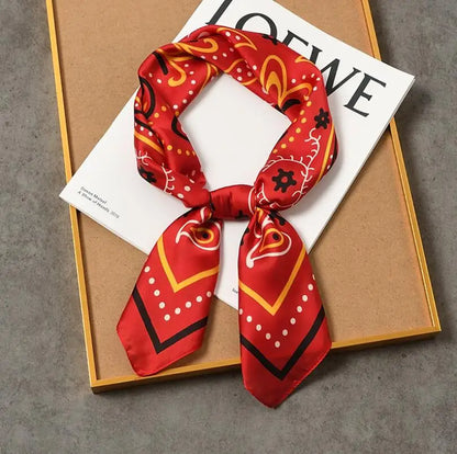 Fashion Cashew Print 2021 Women Multifunction Polyester Silk Scarf Casual Small Square Wraps Scarves Neckerchief 70*70cm