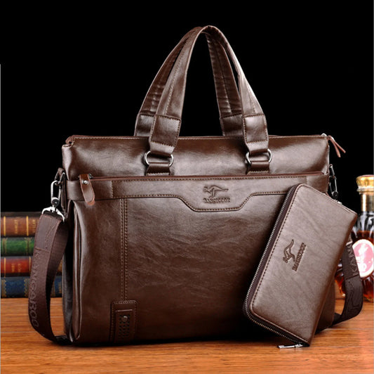 men's briefcase 15in computer bag male leather briefcase for men shoulder laptop bag office Casual sacoche a case for documents