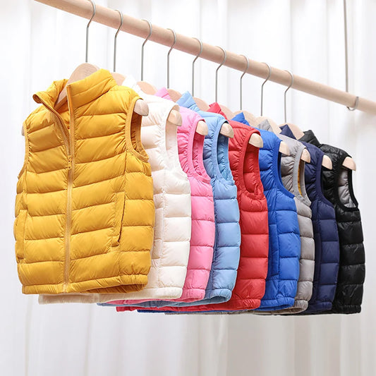 Kids Vest Coat Autumn Ultra Light  Jackets for Boys Girls Sleeveless