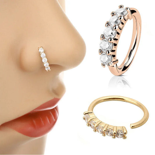 Huitan Luxury Cubic Zirconia 1PCS Nose Rings