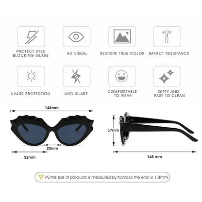 Fashion Brand Unique Design Cat Eye Sunglasses Women Vintage Flame Cateye Sunglasses Female New Driving Shades Woman UV400