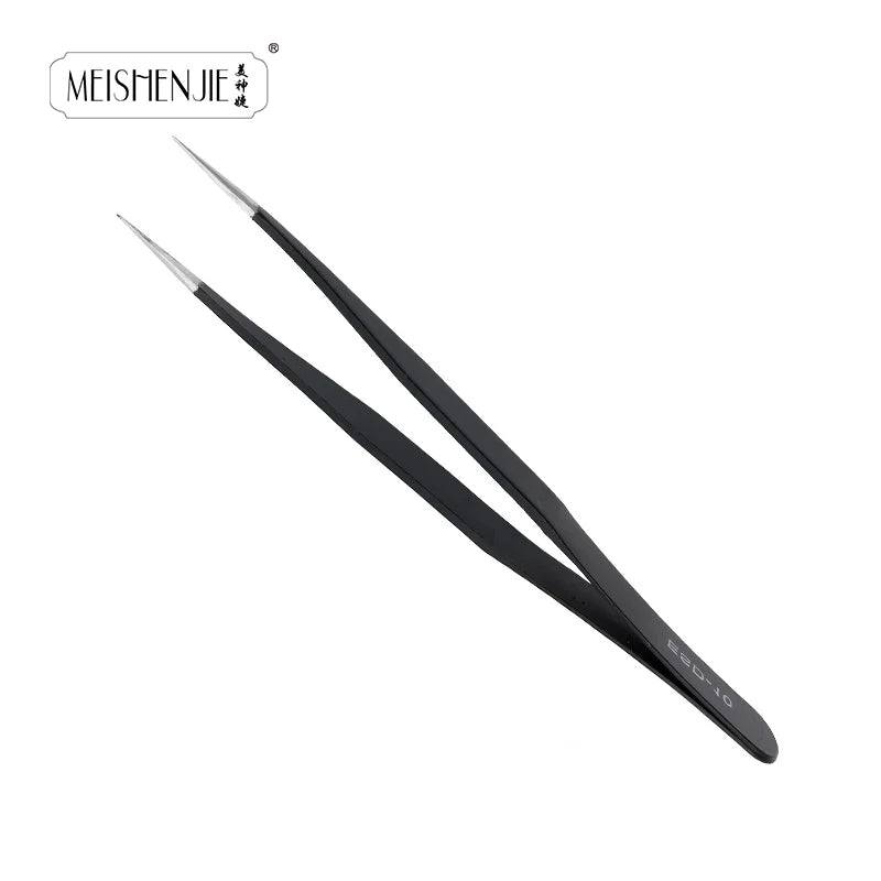 MEISHENJIE 1PC Stainless Steel Curved Straight Eyebrow False Eyelash Tweezers Nail Art Extension Makeup Tool Eeyelashes Tweezers