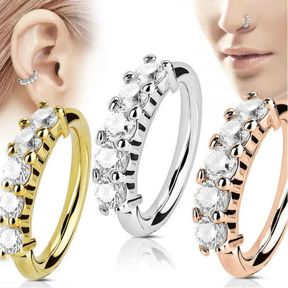 Huitan Luxury Cubic Zirconia 1PCS Nose Rings