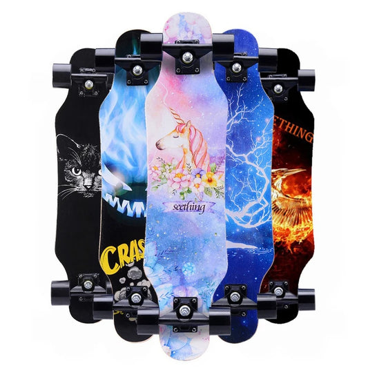 79cm/31" Beginner Skateboard Longboard Maple Flat-Plate Double Rocker Board Steel Bearing PU Wheels Children Adult Skate Board