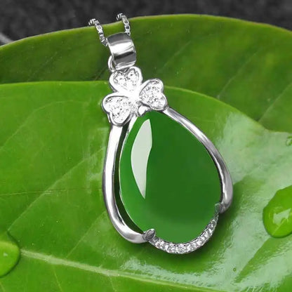 S925 Sterling Silver Necklace Pure Natural Emerald Pendant for Women 100% 925 Jewelry Bizuteria Green Emerald Gemstone Pendant