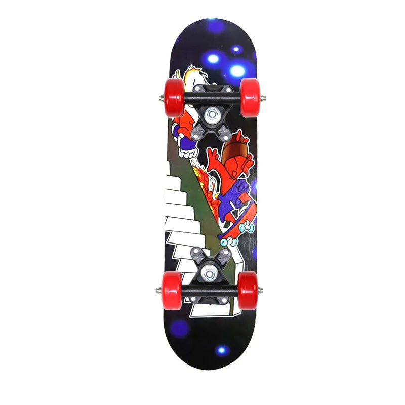 Children Skateboard Four Wheel Skate Board Kid Scooter Longboard Pulley Wheel Double Rocker Maple Skateboard Alloy Roller Board