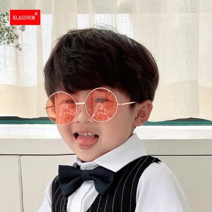 Children Round Sunglasses Boys Girls Kids Retro Sun Glasses Candy Color Eyewear Anti-UV400 Suit for 4-12 Age Cute Glasses New In