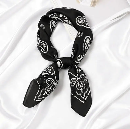 yishine New 70x70cm Casual Cashew Printed Satin Silk Scarf Female Women Fashion Style Head-Neck Soft Scarf for Girls