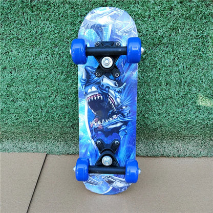 17 Inches Child Skateboard Maple Double Rock Skate Board Patin Skates Kids Skateboarding Cartoon Sticker Kids Griptape Longboard