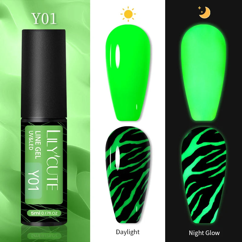 LILYCUTE 5ML Reflective Glitter Liner Gel Polish Nail Art