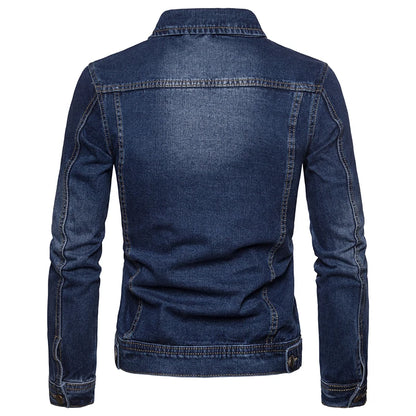 Men Denim Jackets Casual Solid Color