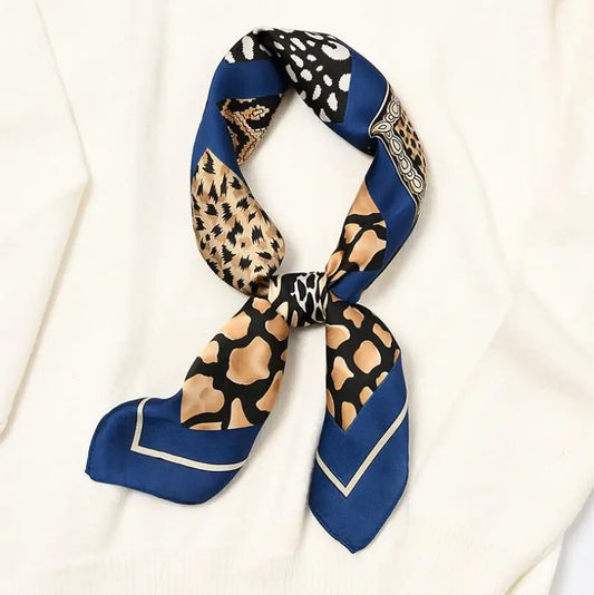 2021 Charming Sexy Leopard Pattern Luxury  Women Multifunction Casual Polyester Silk Scarf Small Square Wraps Scarves Shawl 70cm