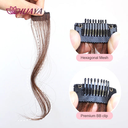 HUAYA Synthetic Hair Bangs Clips Front Side Long Bangs Fake Fringe Clip In Hair Extensions Accessories for Women