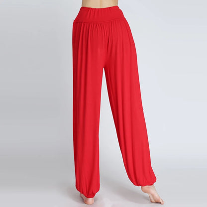 Dance Pants Women's Modal Loose Feet Dancing Wide-Legged Leotards Latin Yoga Practice Long Trousers Soft Modal Home Pants N24