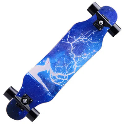 79cm/31" Beginner Skateboard Longboard Maple Flat-Plate Double Rocker Board Steel Bearing PU Wheels Children Adult Skate Board