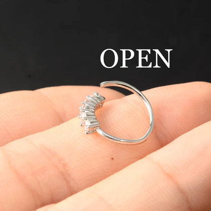 Huitan Luxury Cubic Zirconia 1PCS Nose Rings