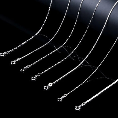 GEM'S BALLET Classic Basic Chain 100% 925 Solid Sterling Silver Necklace Chain 40cm 45cm 50cm Fine Jewelry Fashion Pendant Link