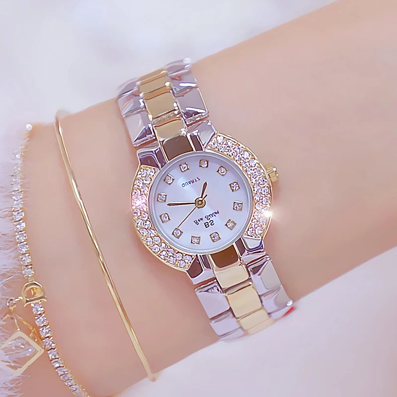 Top Brand Luxury Dress Women Watch Gold Women Wrist Watch Quartz Rhinestone Ladies Watches Female Clock Bayan Kol Saati