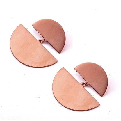 Big Size Fan Sequins Earrings Women Gold Color Stainless Steel Female Classic Simple Party Earring Jewelry Accessory