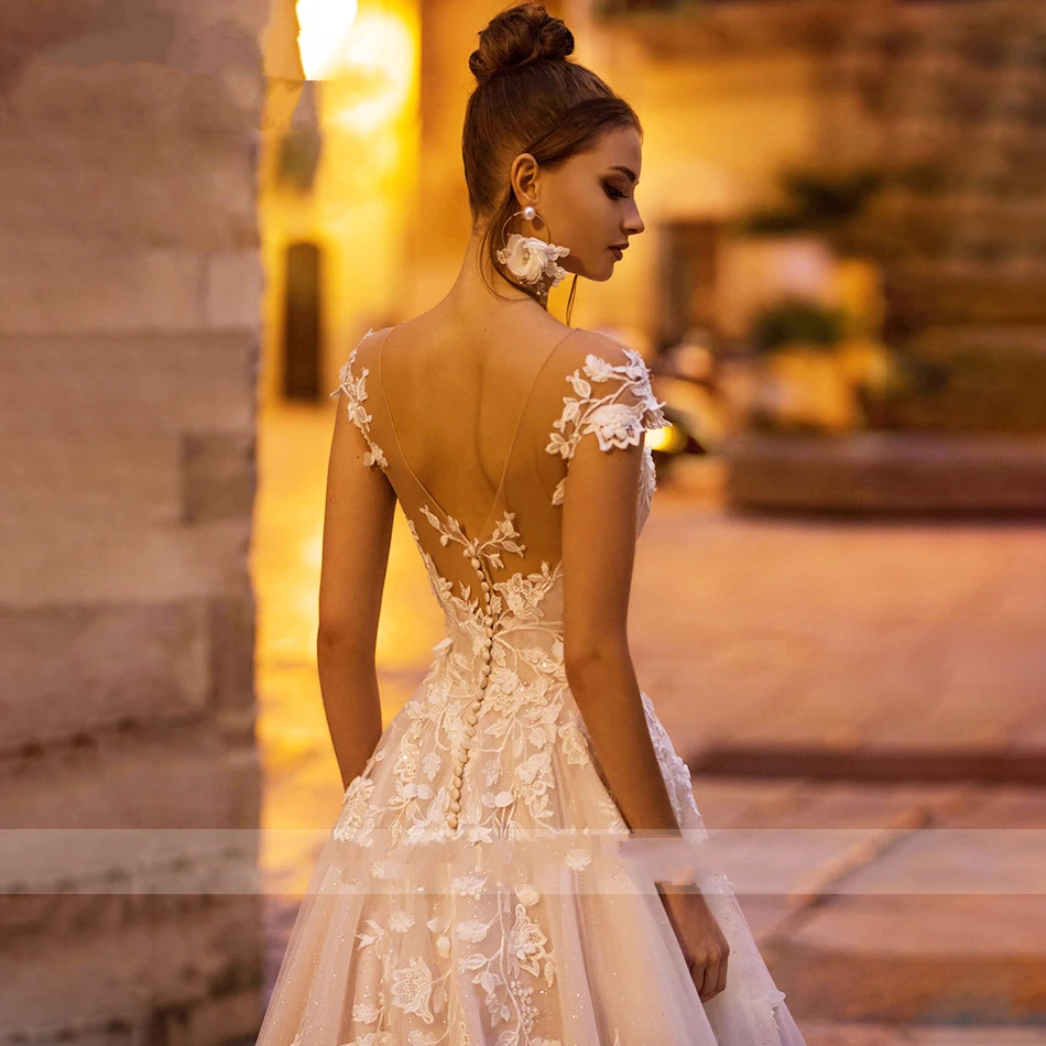 Elegant A-Line Wedding Dresses Backless