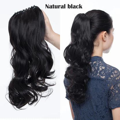 HAIRRO Claw Clip On Ponytail Hair Extension Synthetic Ponytail Extension Hair For Women Pony Tail Hairpiece Curly Style