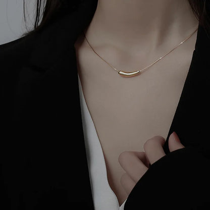 316L Stainless Steel Fashion Fine Jewelry Casual Minimalism Curve Charms Snake Bone Chain Choker Necklaces Pendants For Women