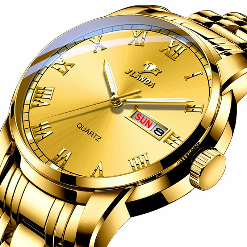 Relojes Hombre Top Brand Watches Men Quartz Business Sport Watches Luxury Gold Stainless Steel Waterproof Date Wrist Watch 2023