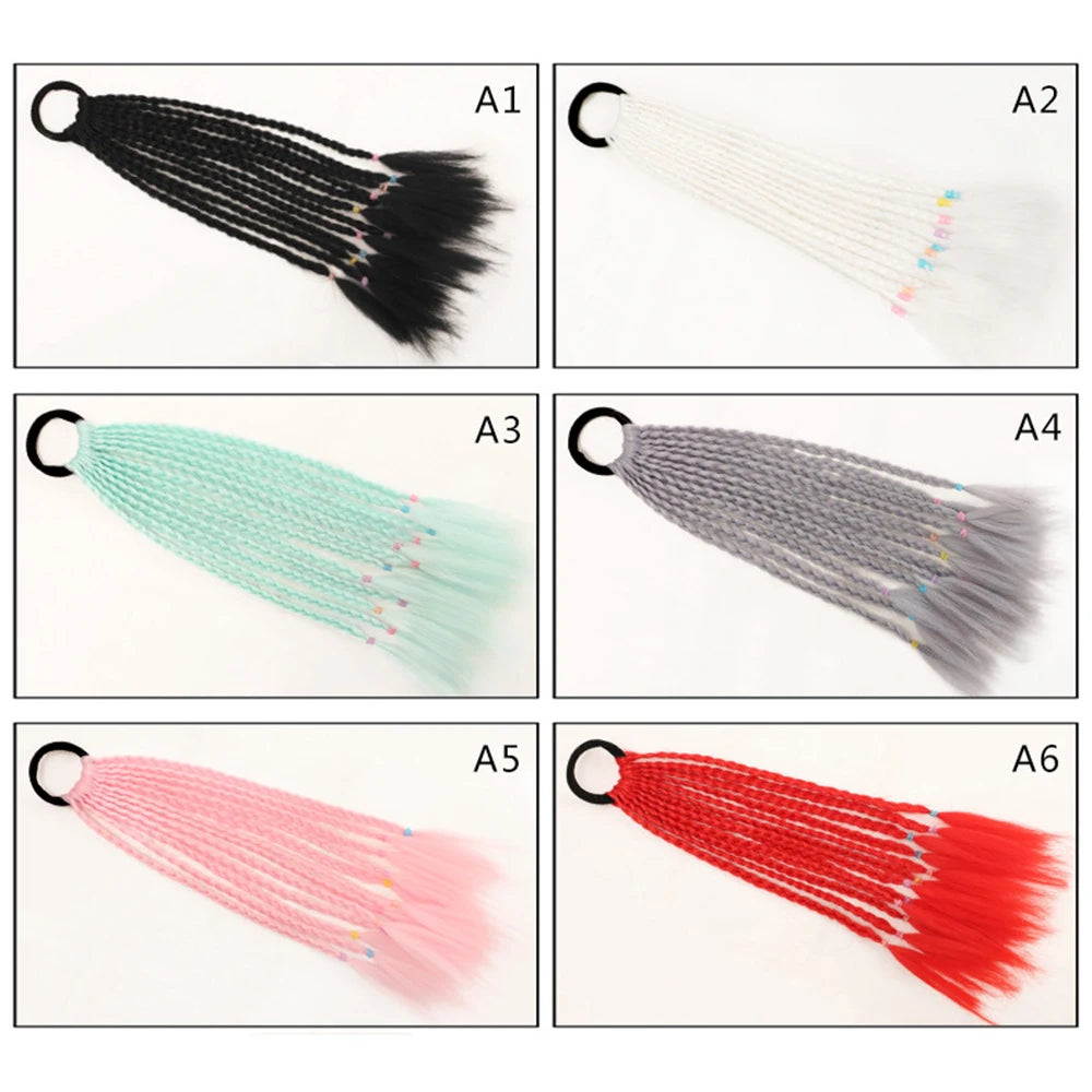 New Girls Thicker Wig Ponytail Hair Ropes Kids Twist Braid Rope Headdress Hair Braider Elastic Hair Band Rubber Hair Accessories