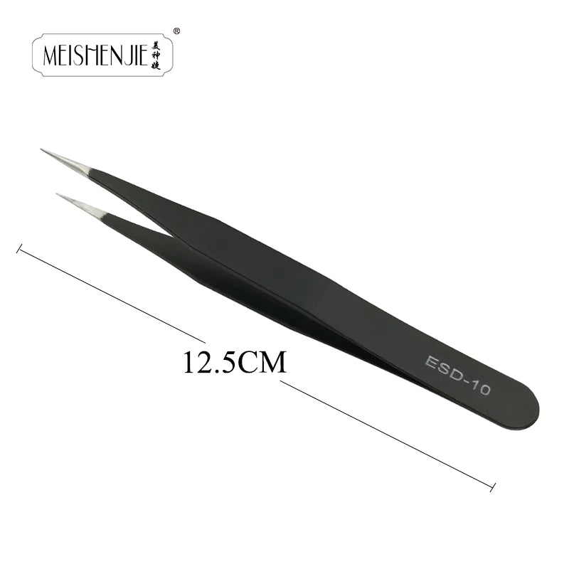 MEISHENJIE 1PC Stainless Steel Curved Straight Eyebrow False Eyelash Tweezers Nail Art Extension Makeup Tool Eeyelashes Tweezers