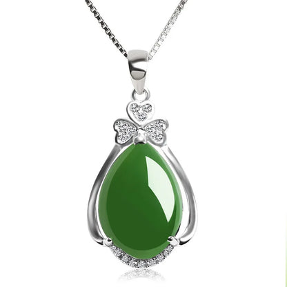 S925 Sterling Silver Necklace Pure Natural Emerald Pendant for Women 100% 925 Jewelry Bizuteria Green Emerald Gemstone Pendant